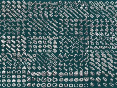 Sci-Fi Hard Surface Mechanical KITBASH 450 DETAILS 3D model