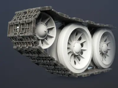 T-34 Tank Tracks Set Low-poly 3D model