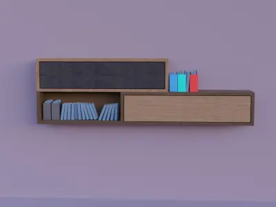Book Shelf  Free low-poly 3D model