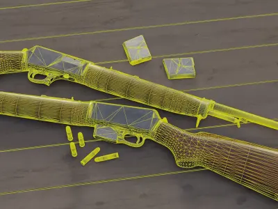 Winchester Model 1907 Low-poly 3D model