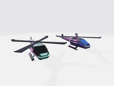 Lowpoly commercial helicopter for game Free low-poly 3D model