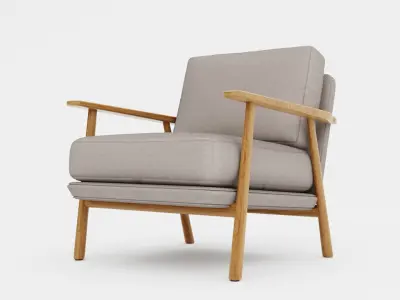 Armchair Furniture with Wood sides Free 3D model