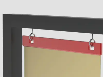 Blank billboard or poster located 3D model