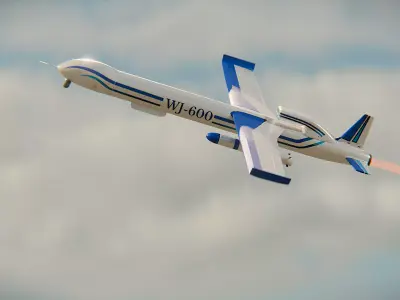 CASIC WJ-600 - Chinas Jet Powered UCAV - The SKYHAWK Low-poly 3D model