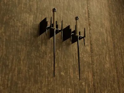 Sai Dual Fighting Weapons Low-poly 3D model