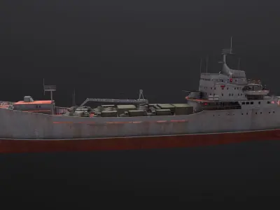 Alligator-class landing ship Low-poly 3D model