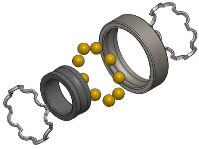 Ball bearing with a small cage Free 3D print model