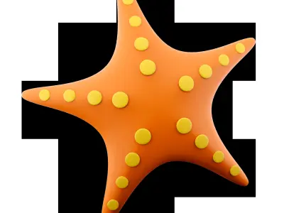 3d  brown Starfish icon 3D model