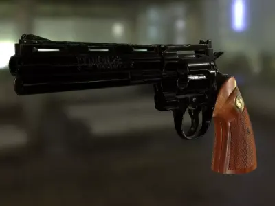 Magnum Colt Python 357 Low-poly 3D model