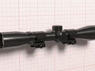 BSA Optics 4x32 scope Low-poly 3D model