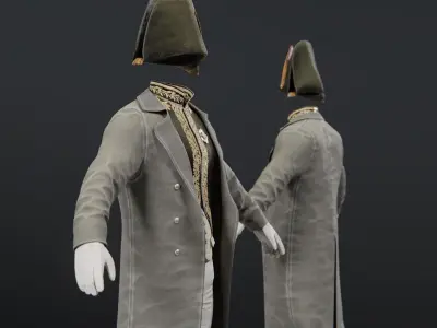 Soldier Napoleon Battlefield Rigged Low-poly 3D model