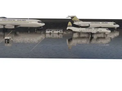 Boeing 707 720 727-100 DC-9 and VISCOUNT V800 3D model