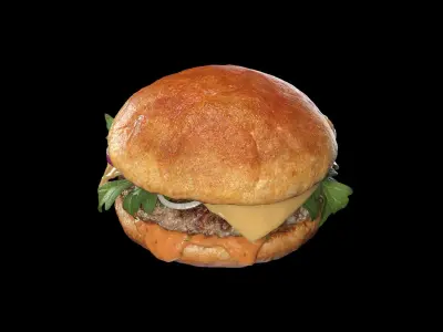 Burger with arugula 3D model