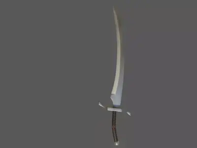Elven satin sword Low-poly 3D model