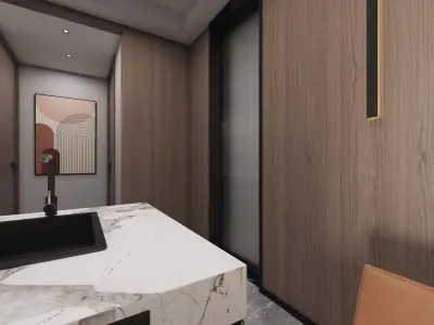 restaurant minimalist panoramic Modern 3D model