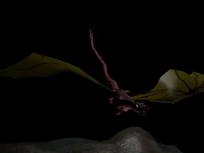 Low Poly Rigged Dragon Low-poly 3D model