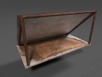 Snowy Wooden Tent  Free low-poly 3D model