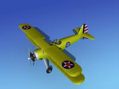 Stearman PT-17 Kaydet Trainer V01 3D model