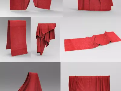 Set 7 in 1 Cloth 3 Low-poly 3D model