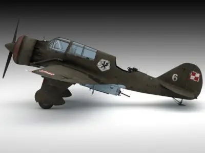 Pzl 23 Karas light bomber 3D model