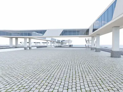 Port Gangway Set Low-poly 3D model