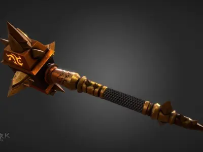 Sulfuras Hand of Ragnaros Low-poly 3D model