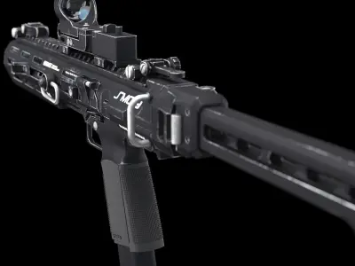 Gun SMC-9 Low-poly 3D model