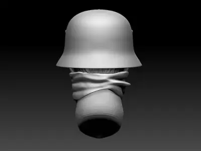 helmet with glasses and bandana 3D print model