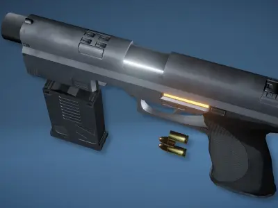 Futuristic Handgun Low-poly 3D model
