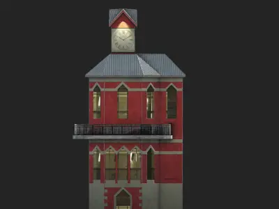 The Clock Tower Low-poly 3D model