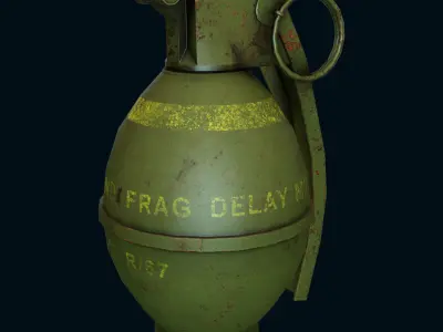 M26 Hand Grenade Bomb Gaming Model  Low-poly 3D model