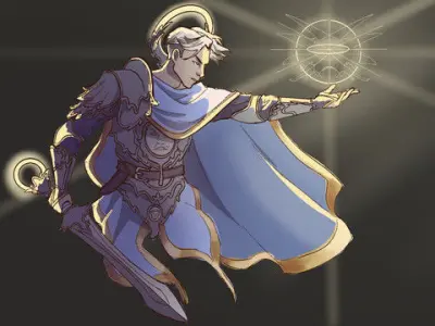 Char Crea Final - Knight of Lux Aeterna Low-poly 3D model