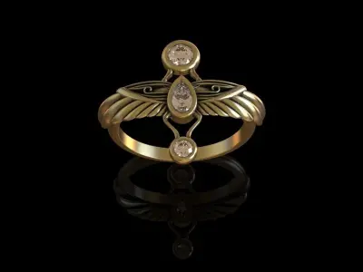 Egyptian Scarab Ring 3D print model