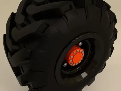 Tractor and Offroad Truck Tire 3D model