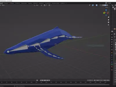 Simple LowPoly Whale Free low-poly 3D model