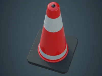 Traffic Cone 5A Low-poly 3D model