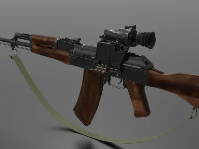 AK74 Assault Rifle Fps - Tps Low-poly 3D model