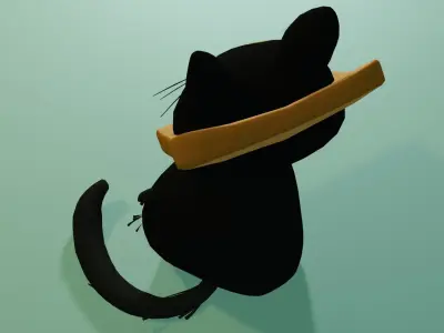 Low Poly Toast Cat Meme Low-poly 3D model