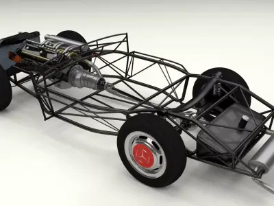 Full Mercedes 300SL chassis 3D model