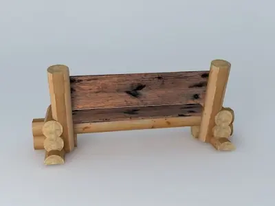 Log bench Free 3D model