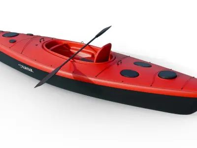 Sea Kayak Low-poly 3D model