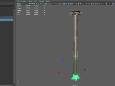 Greek Ionic Full Column 3D model