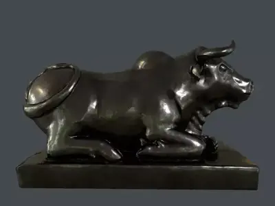 Cow Statue Low Poly Low-poly 3D model