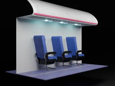 Wizz Air Airplane cabin Low-poly 3D model