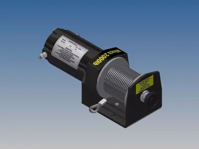 2000lb Electric ATV or UTV Winch 3D model