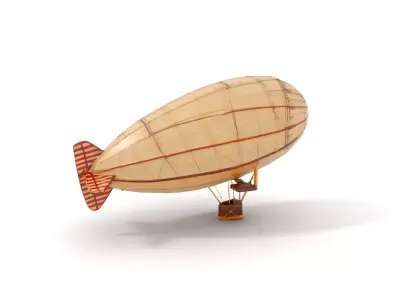 Vintage Zeppelin Airship model pack Low-poly 3D model