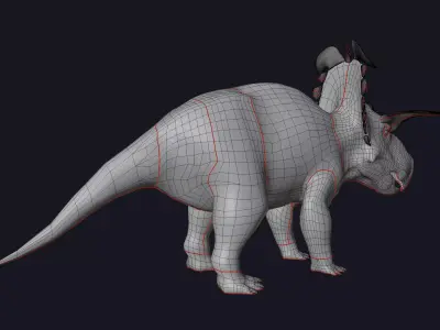 Lokiceratops Low-poly 3D model