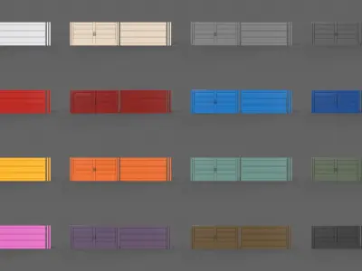 PBR Gate and Fence 2 Low-poly 3D model