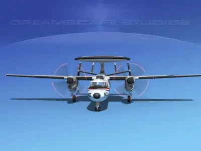 Grumman E-2C Hawkeye V12 3D model