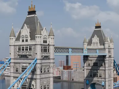 Bridge London Tower - Historic Landmark Low-poly 3D model